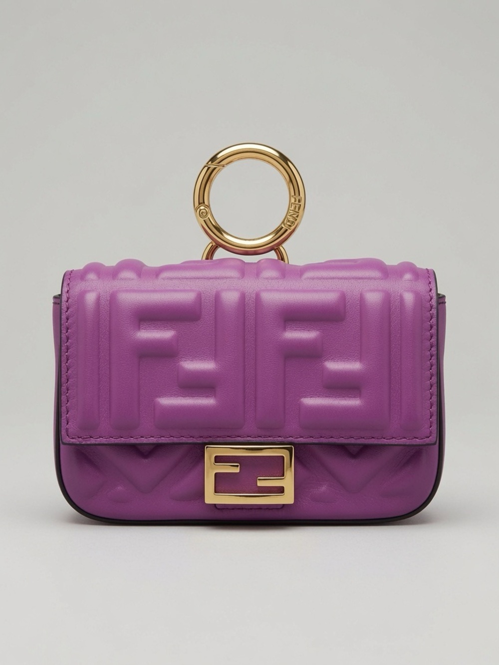 Fendi Lavender Micro Baguette Bag with Gold Ring